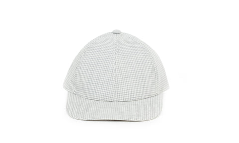 Gingham Ball Cap, Light Gray