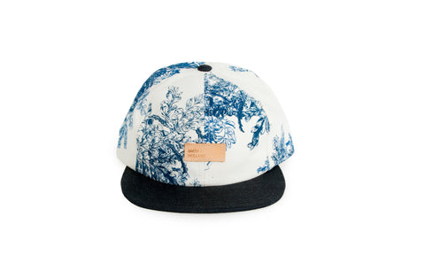 Organic Floral Ball Cap, Indigo